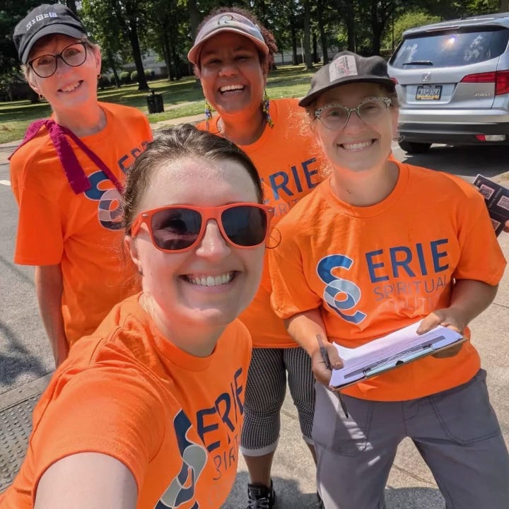 Canvassing on one of Erie’s hottest summer days. FYI, the Tenant Bill of Rights for which we were gathering signatures was recently approved by Erie City Council.