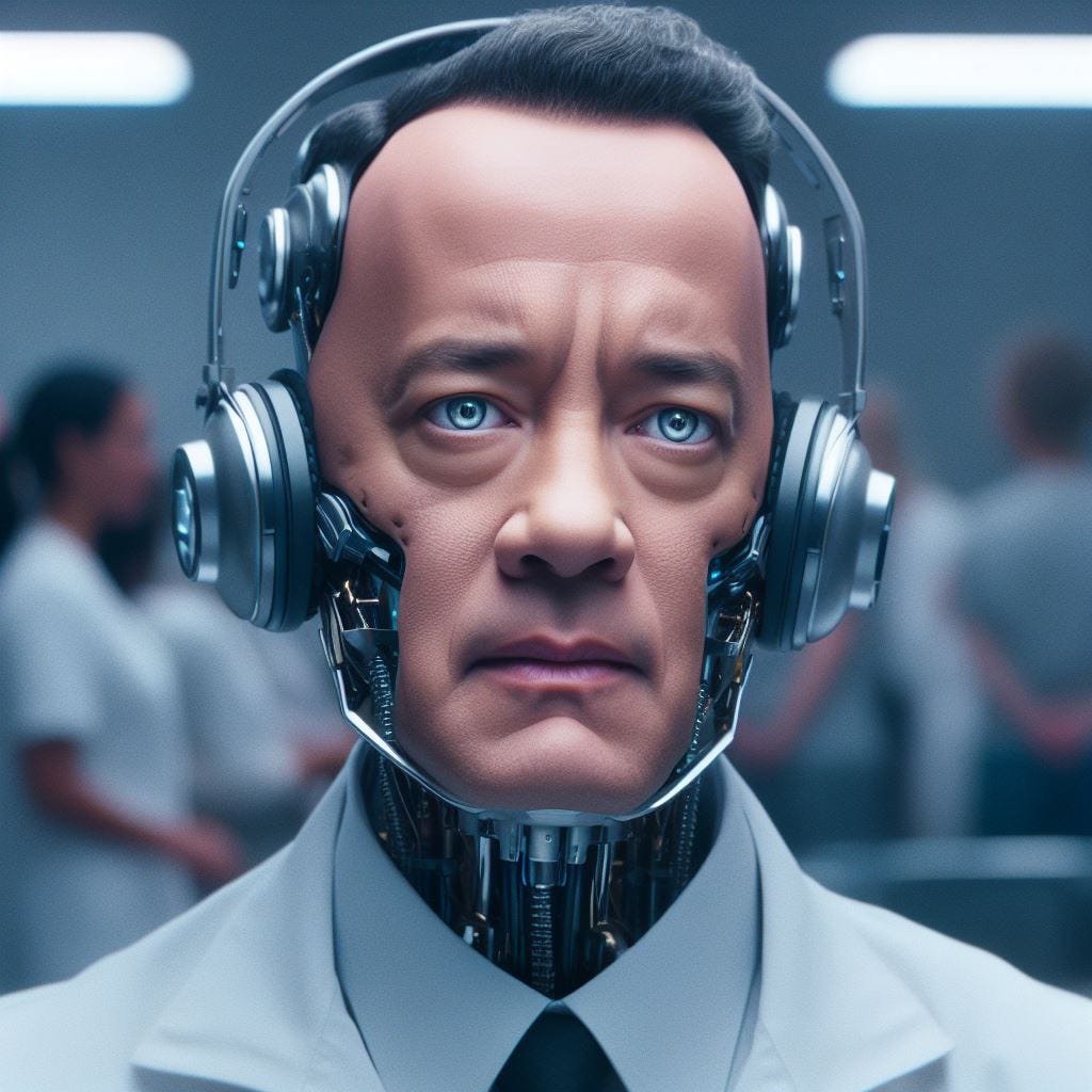 Tom Hanks as an AI avatar in a dental plan commercial
