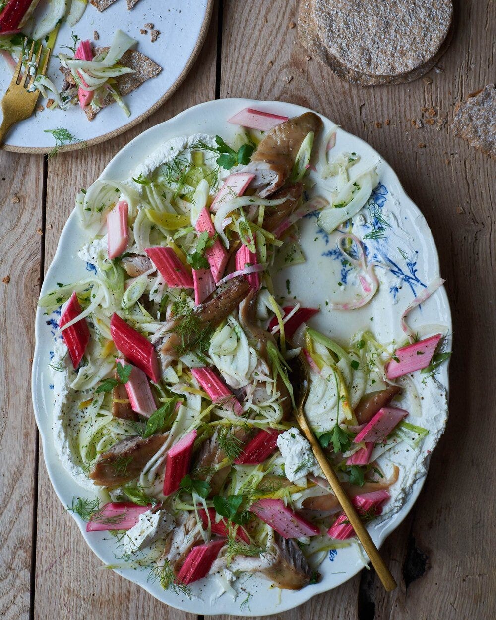 Mackerel and rhubard salad full mess - CREDIT Kathy slack.jpg