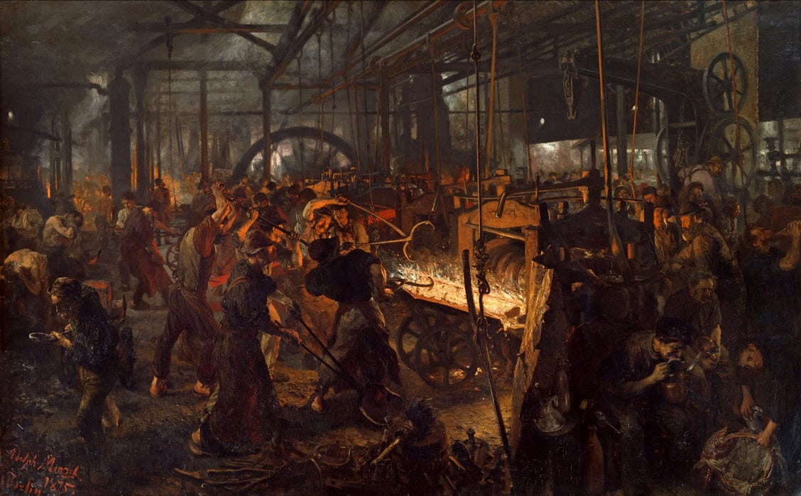 'The Iron Rolling Mill' by Adolf Menzel