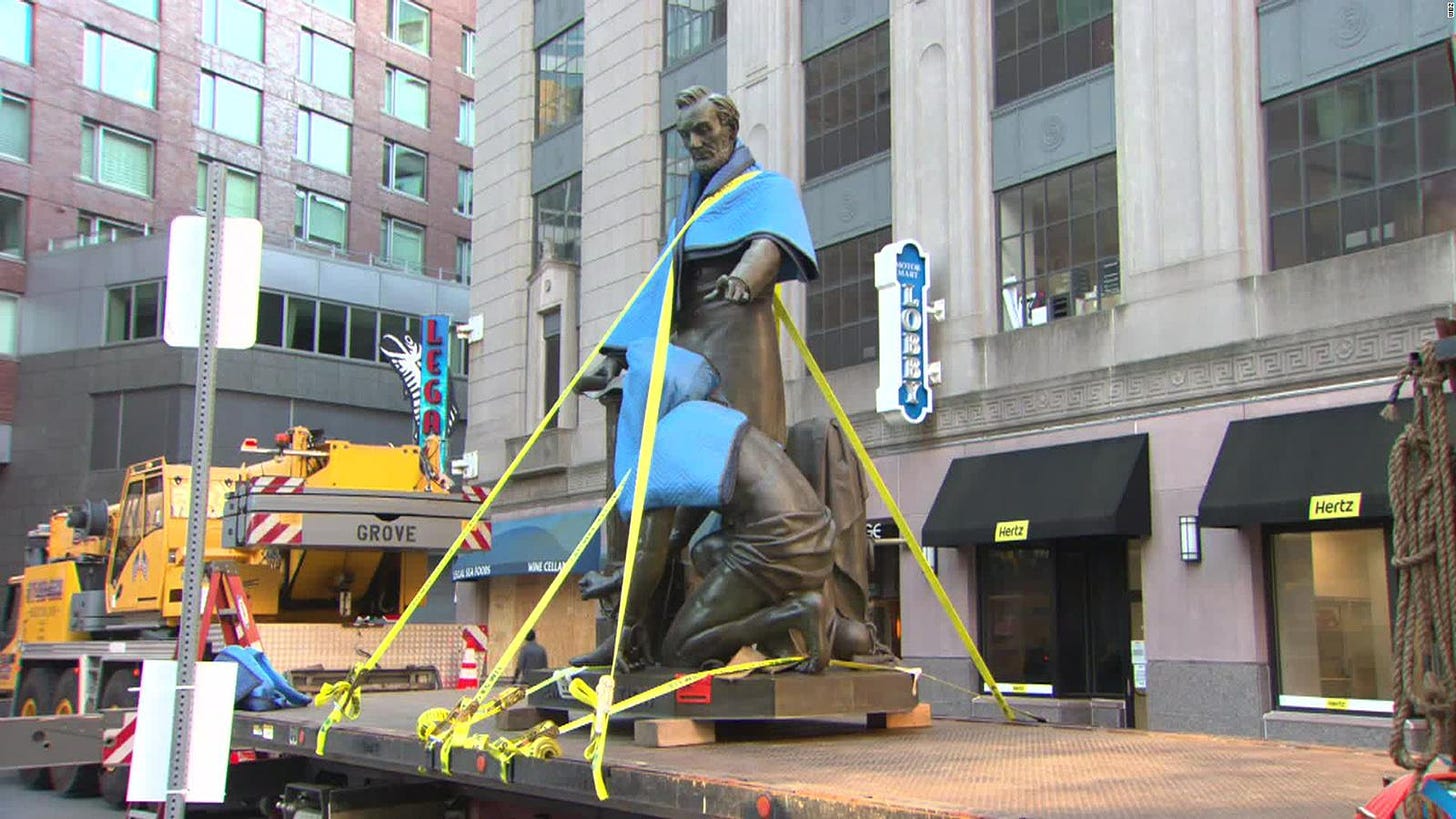 Emancipation Group: Boston statue depicting enslaved man kneeling ...