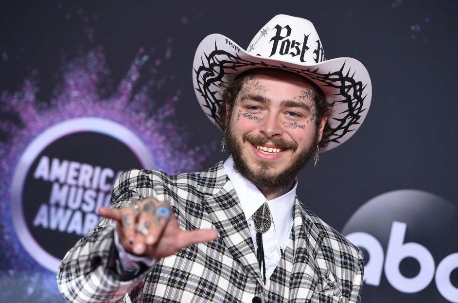 Every Time Post Malone Went Country