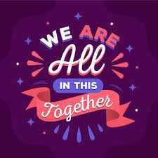 We are all in this together hand writing | Free Vector