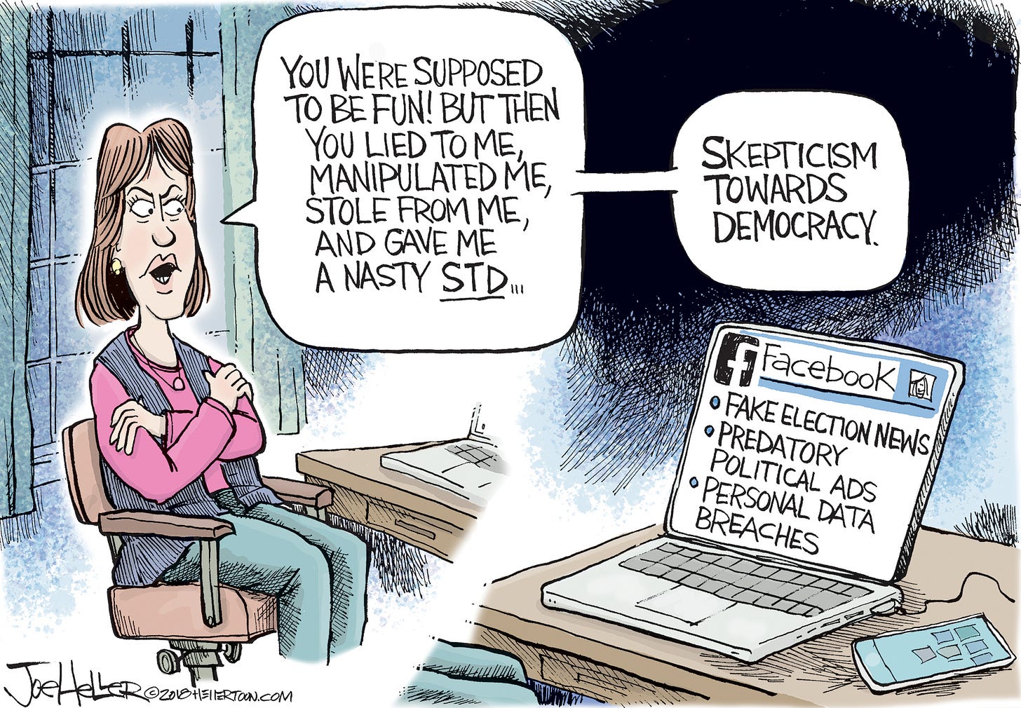 Political cartoon U.S. Facebook data Cambridge Analytica invasion of  privacy democracy | The Week