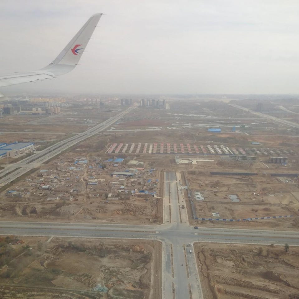 China's Lanzhou New Area as seen from above.