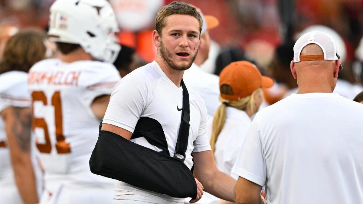 Quinn Ewers injury update: Texas star QB 'week-to-week' after hurting  throwing shoulder in win over Houston - CBSSports.com