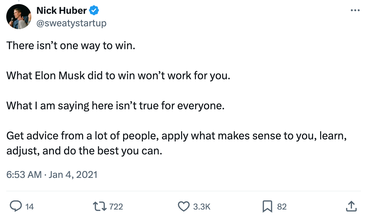 There isn’t one way to win. (via Twitter)