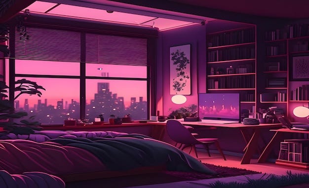 Lofi bedroom aesthetic | Premium AI-generated image