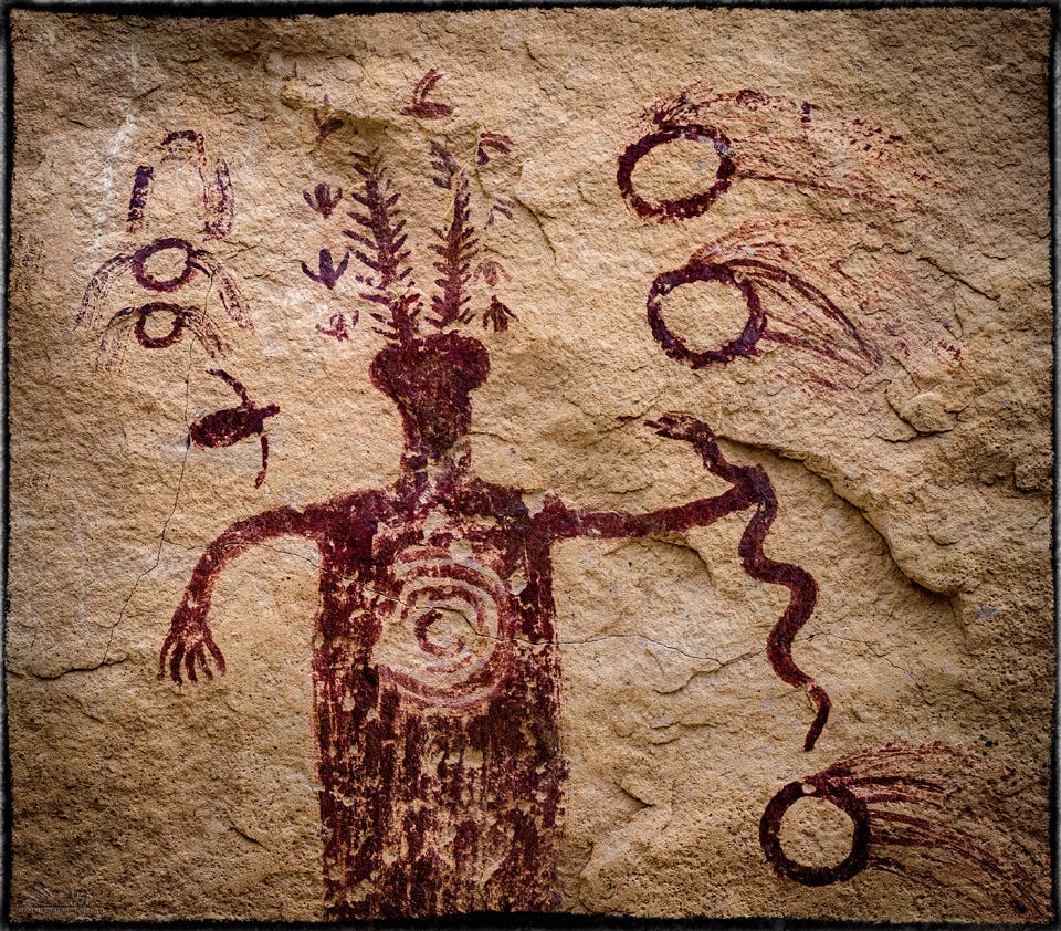 Head of Sinbad pictograph photography.