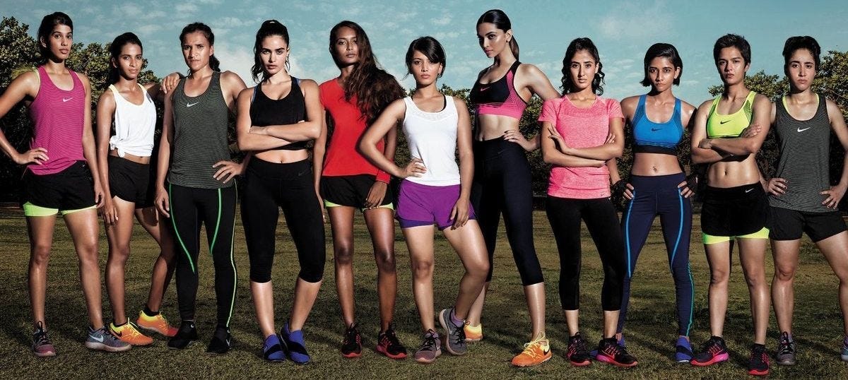 Nike ad featuring various Indian female atheletes.