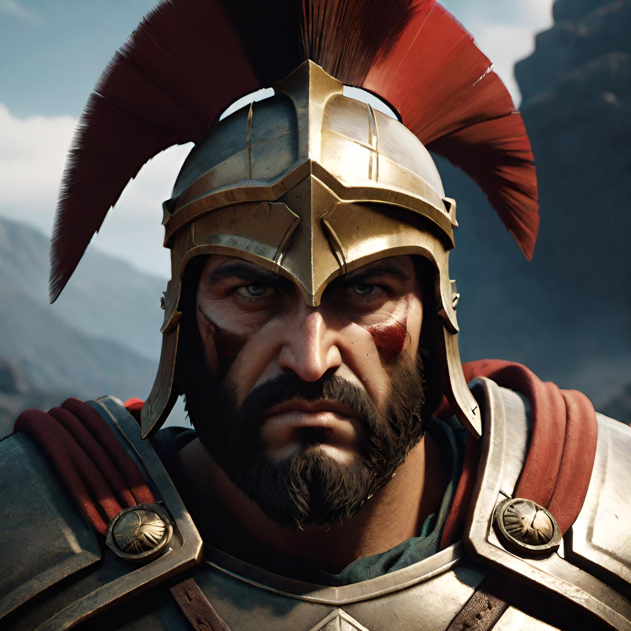 Spartan warrior closeup