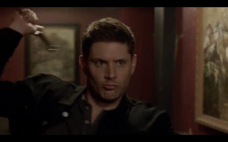 dean winchester throwing angel blade to kill demon