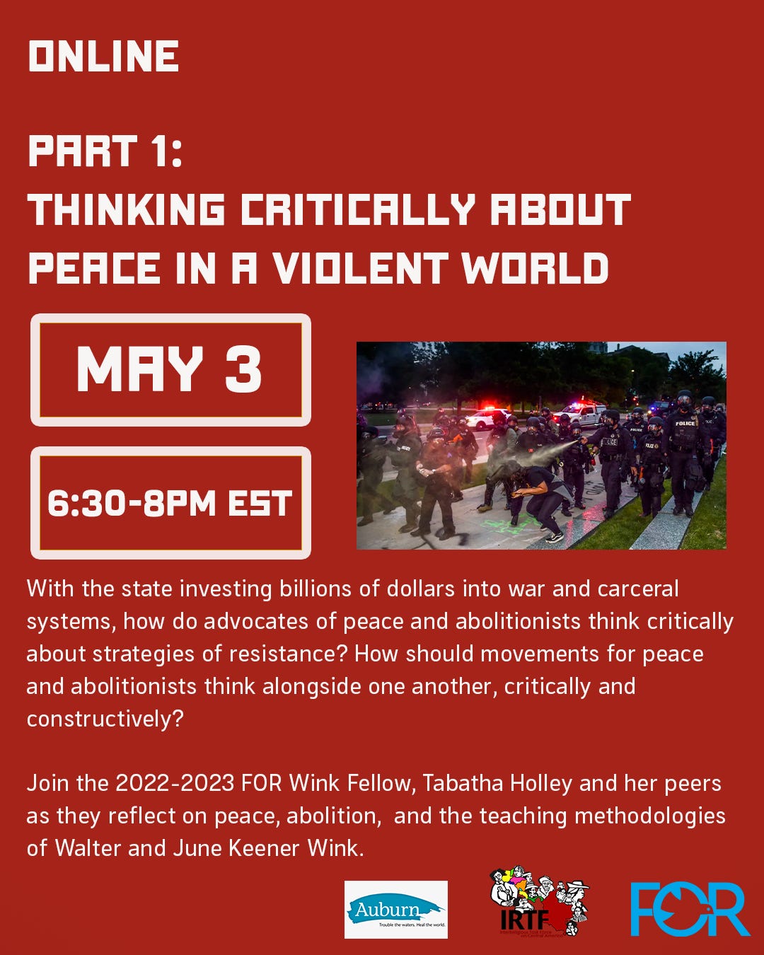 Online: Part 1: Thinking Critically about peace in a violent world (May 3)