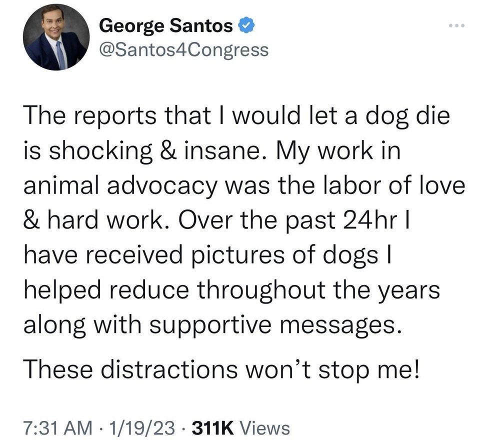 Tweet: "The reports that I would let a dog die is shocking & insane. My work in animal advocacy was the labor of love & hard work. Over the past 24hr I have received pictures of dogs I helped reduce throughout the years along with supportive messages. These distractions won't stop me!"