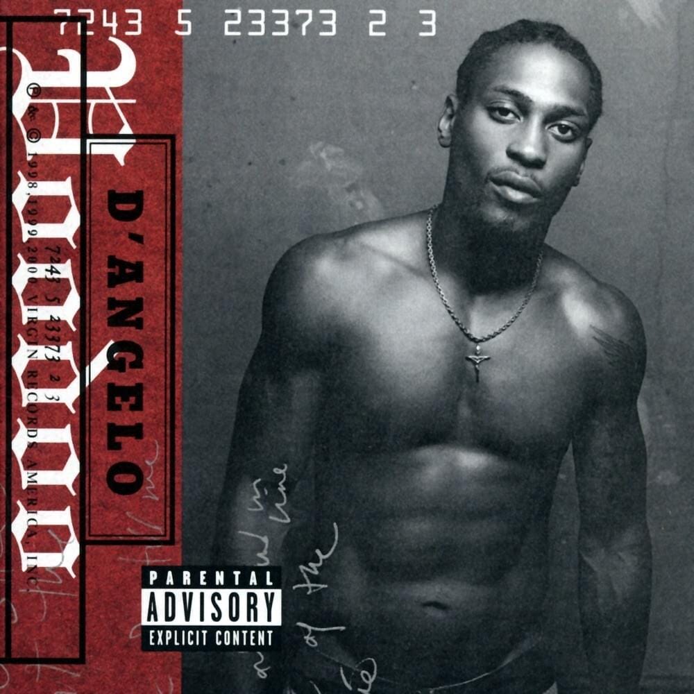 The cover for D’Angelo’s VOODOO, which is a black and white picture of D’Angelo, shirtless and looking far cooler than most everyone could ever try to be.
