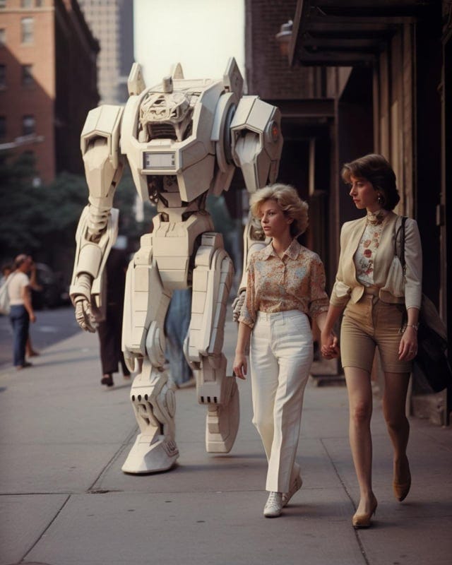 r/midjourney - New Yorkers and their robots(typical)