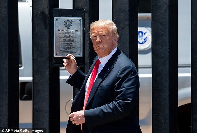 Trump's planned border wall was immediately halted by Joe Biden when he entered the White House. The former president had earmarked as much as $16 billion for his flagship policy.