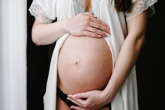 Waiting baby. Pregnant woman standing and hands embraces a round belly,  stomach. close-up. nine months. Baby Shower. Motherhood concept. front  view. | Premium Photo