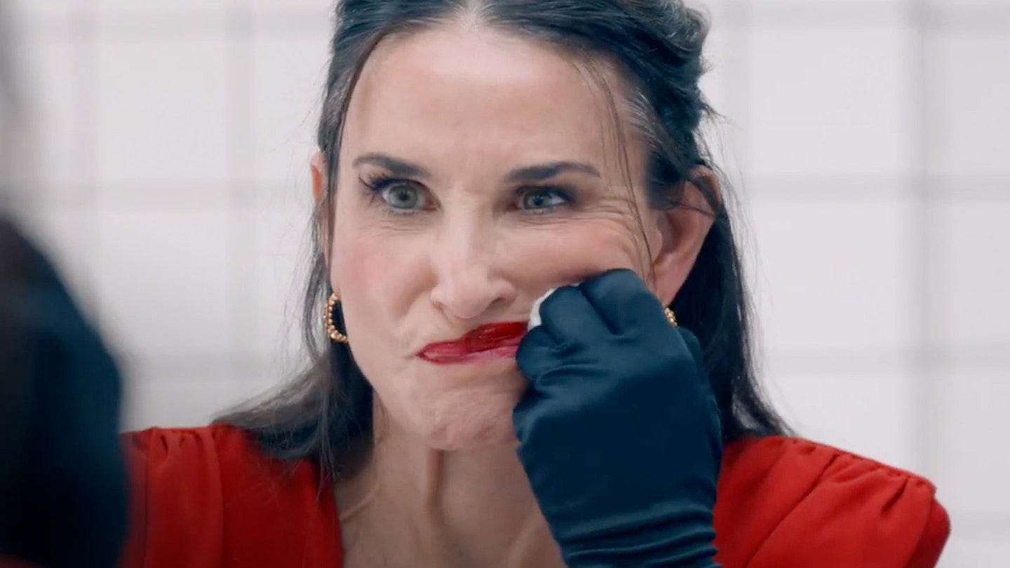 The Substance Trailer: Demi Moore Transforms Into Margaret Qualley In MUBI  Body Horror Movie