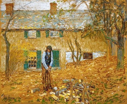 Woodchopper, 1902 | Childe hassam paintings, Frederick childe hassam, Childe  hassam