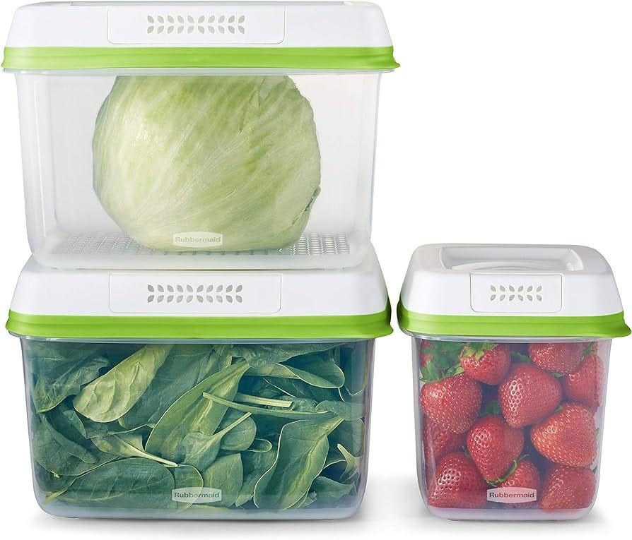 Rubbermaid 6-Piece Produce Saver Containers for Refrigerator with Lids for  Food Storage, Dishwasher Safe, Clear/Green : Amazon.ca: Home