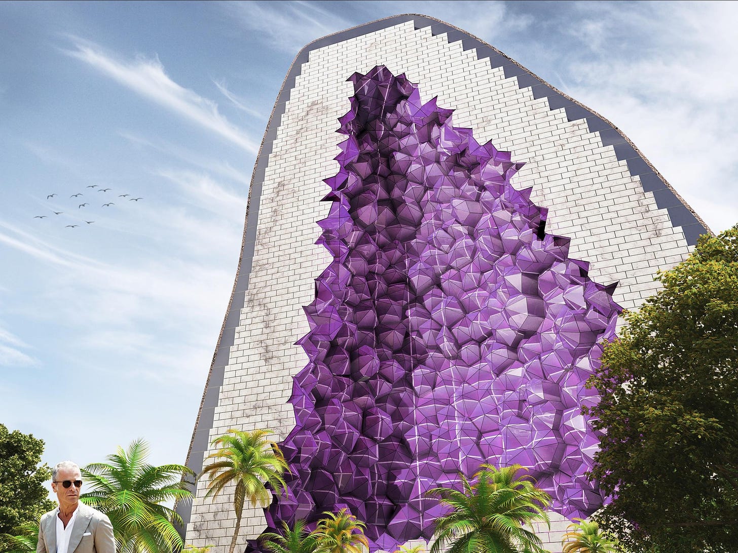 NL Architects Propose Striking Chain of Amethyst-Inspired Hotels | ArchDaily