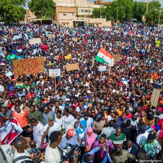 Protesters in the capital of Niger, Niamey