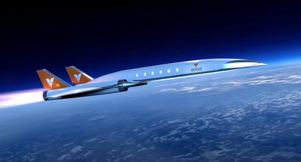 Illustration of a hypersonic jet in flight.