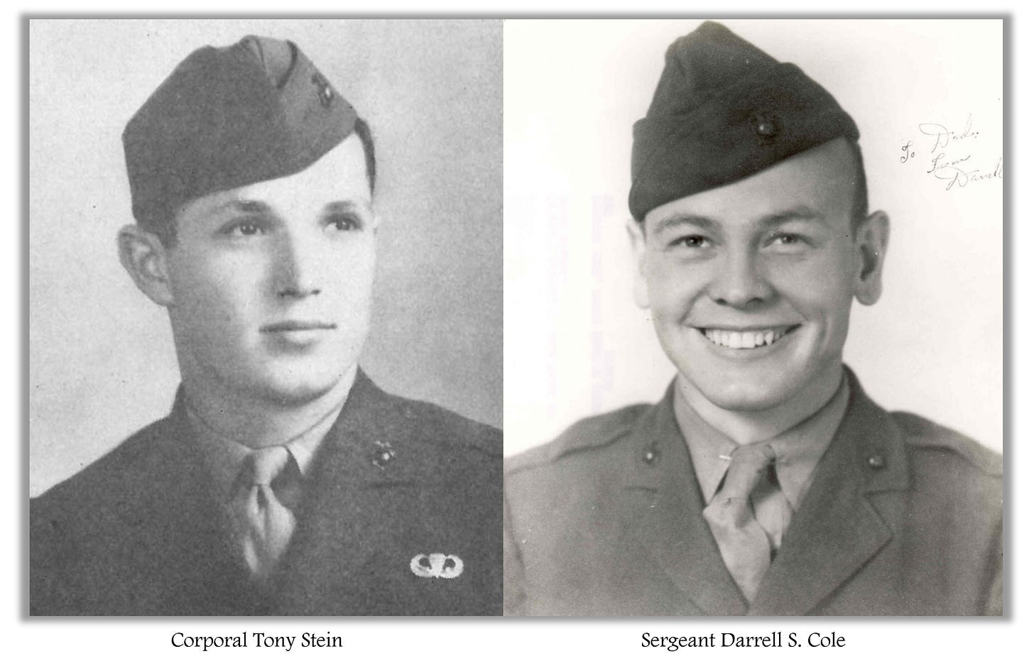 Side-by-side headshots of Cole and Stein, in uniform.