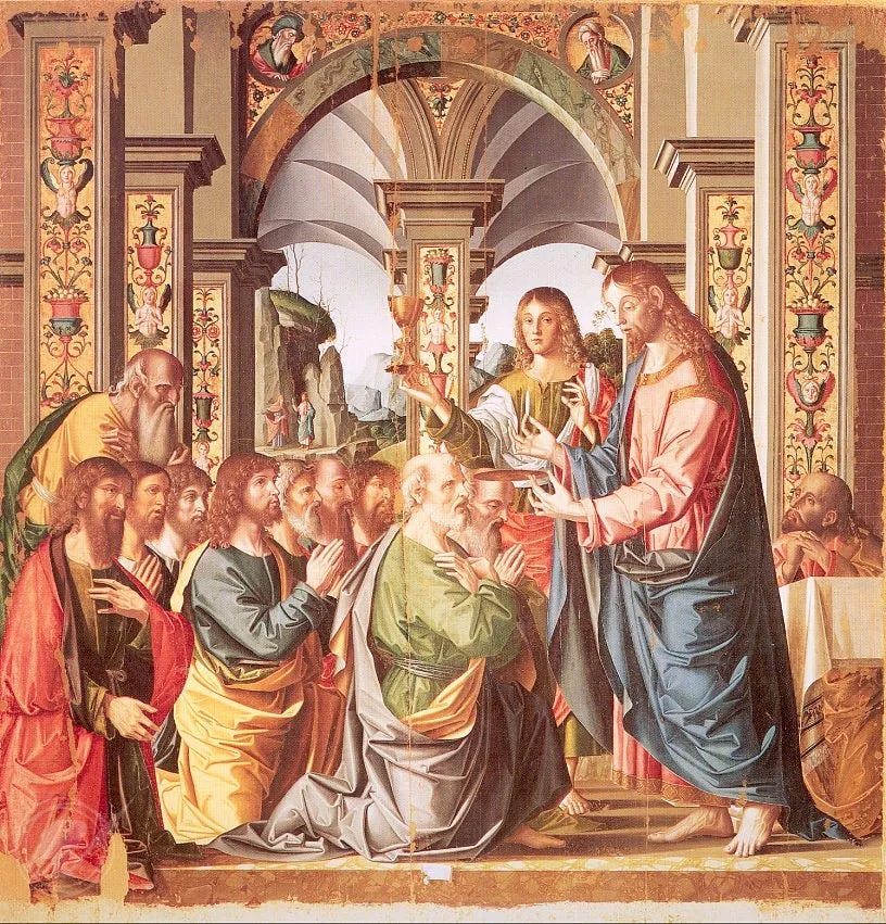 The First Communion of the Apostles 1506 by Marco Palmezzano Reproduction  For Sale | 1st Art Gallery