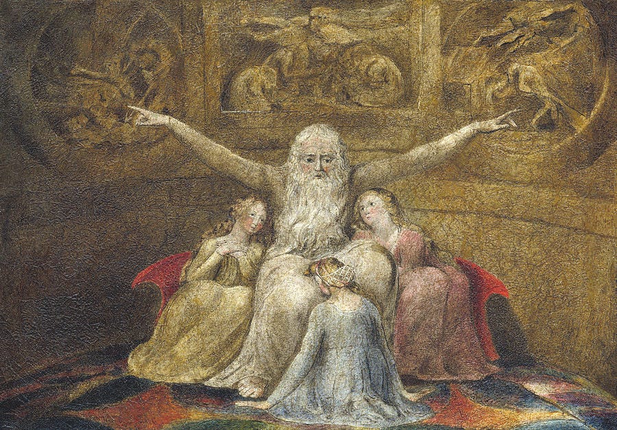 Job and His Daughters #3 by William Blake