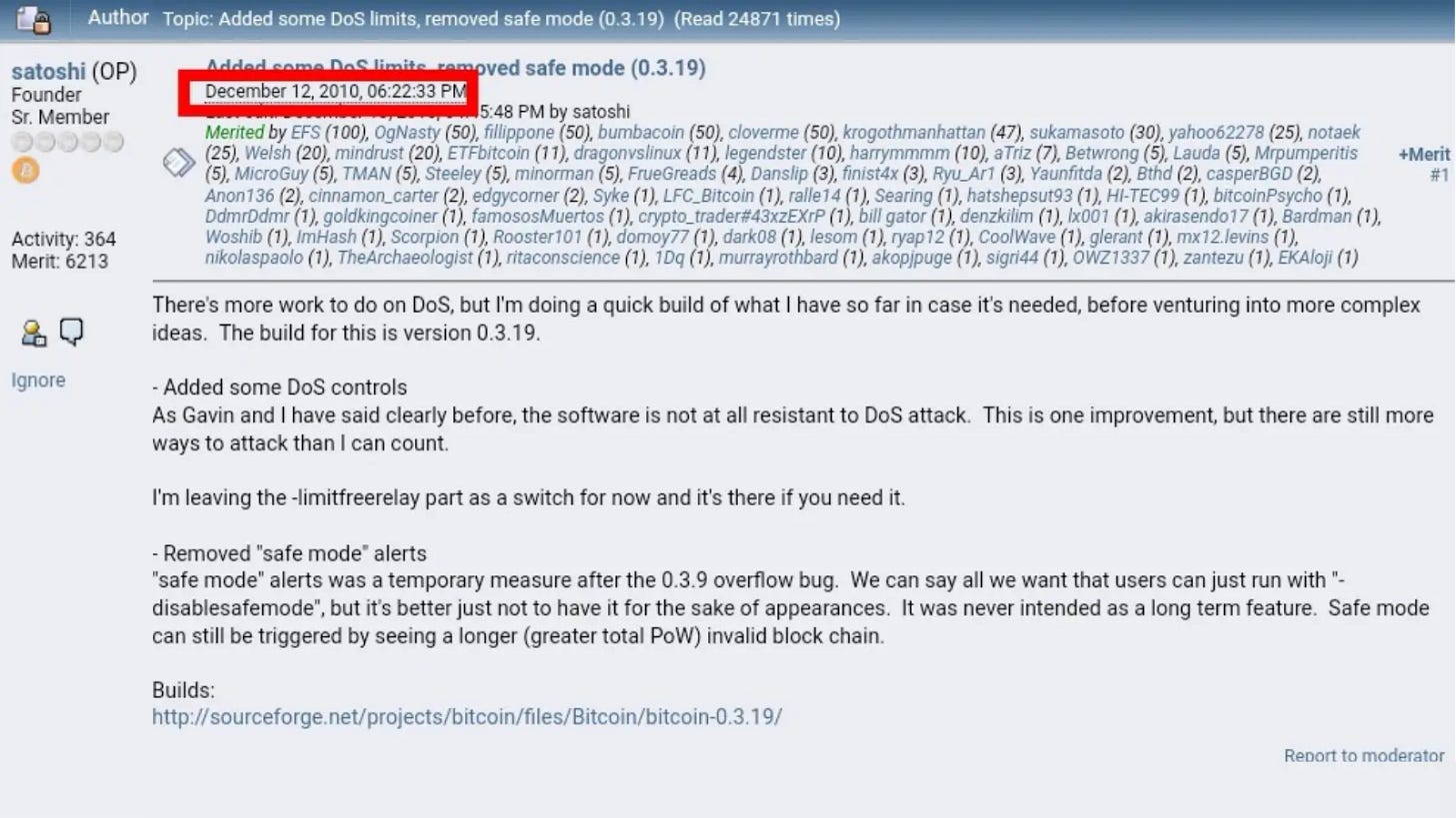 A photo representation of the Bitcoin event, Satoshi Nakamoto writes their last message on Bitcointalk Forum