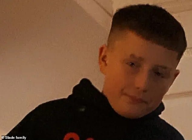 Connor Slade died in the grounds of Melin Primary School in Neath, South Wales, yesterday