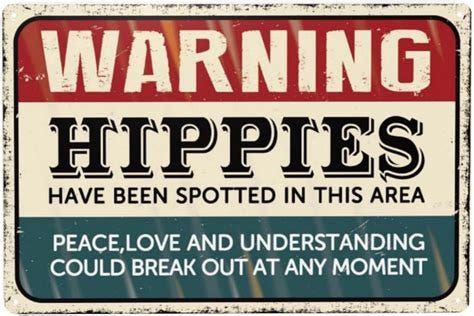 Amazon.com : Hippie Metal Tin Sign Funny Hippie Use Side Door Signs ...