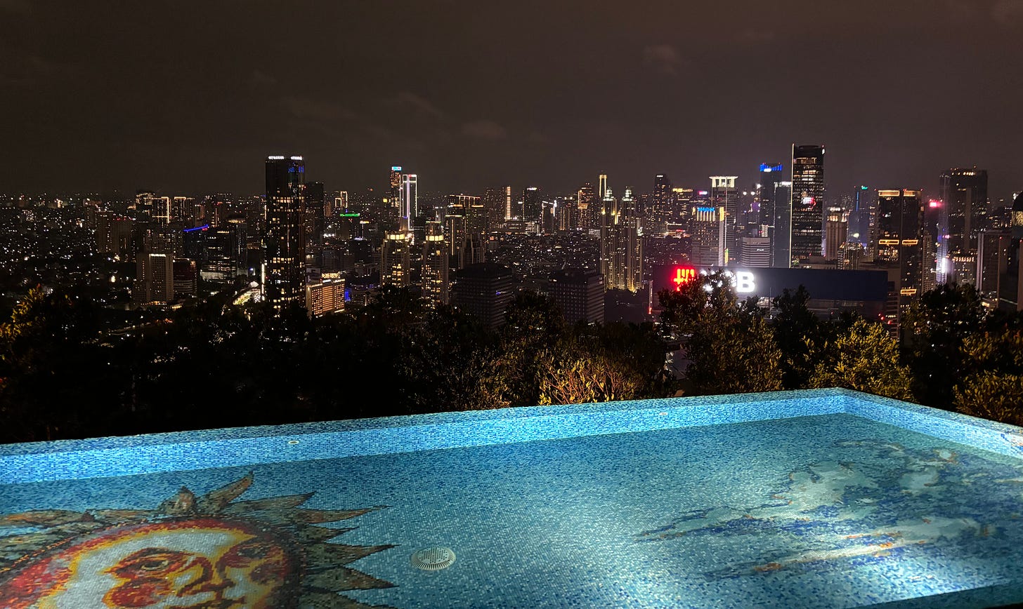 The view from the rooftop Skye Bar in Jakarta