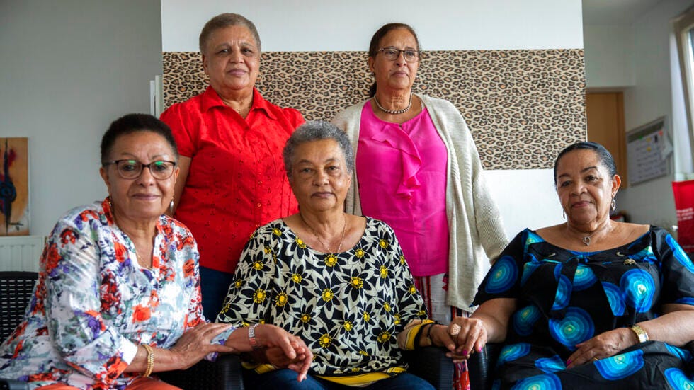 Simone Ngalula, Monique Bitu Bingi, Lea Tavares Mujinga, Noelle Verbeeken and Marie-Jose Loshi in Brussels in 2020.