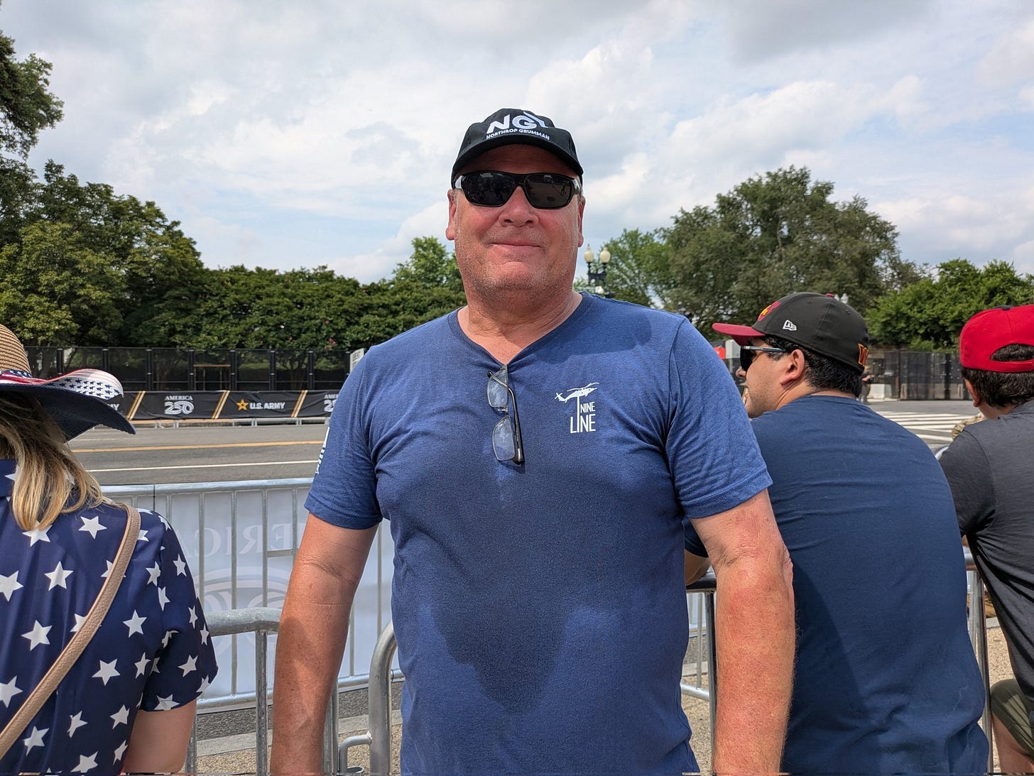 Scott Aiken, 59, of Athens, Georgia, drove 10 hours to attend the Army parade on June 14, 2025, in Washington, D.C. Aiken said he wanted to support the anniversary of the Army. (Photo by Ashley Murray/States Newsroom) Scott Aiken, 59, of Athens, Georgia, drove 10 hours to attend the Army parade on June 14, 2025, in Washington, D.C. Aiken said he wanted to support the anniversary of the Army. (Photo by Ashley Murray/States Newsroom)