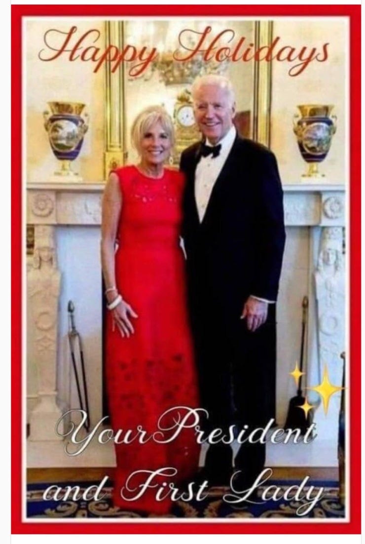 The official Holiday card from the President and First Lady 2022.