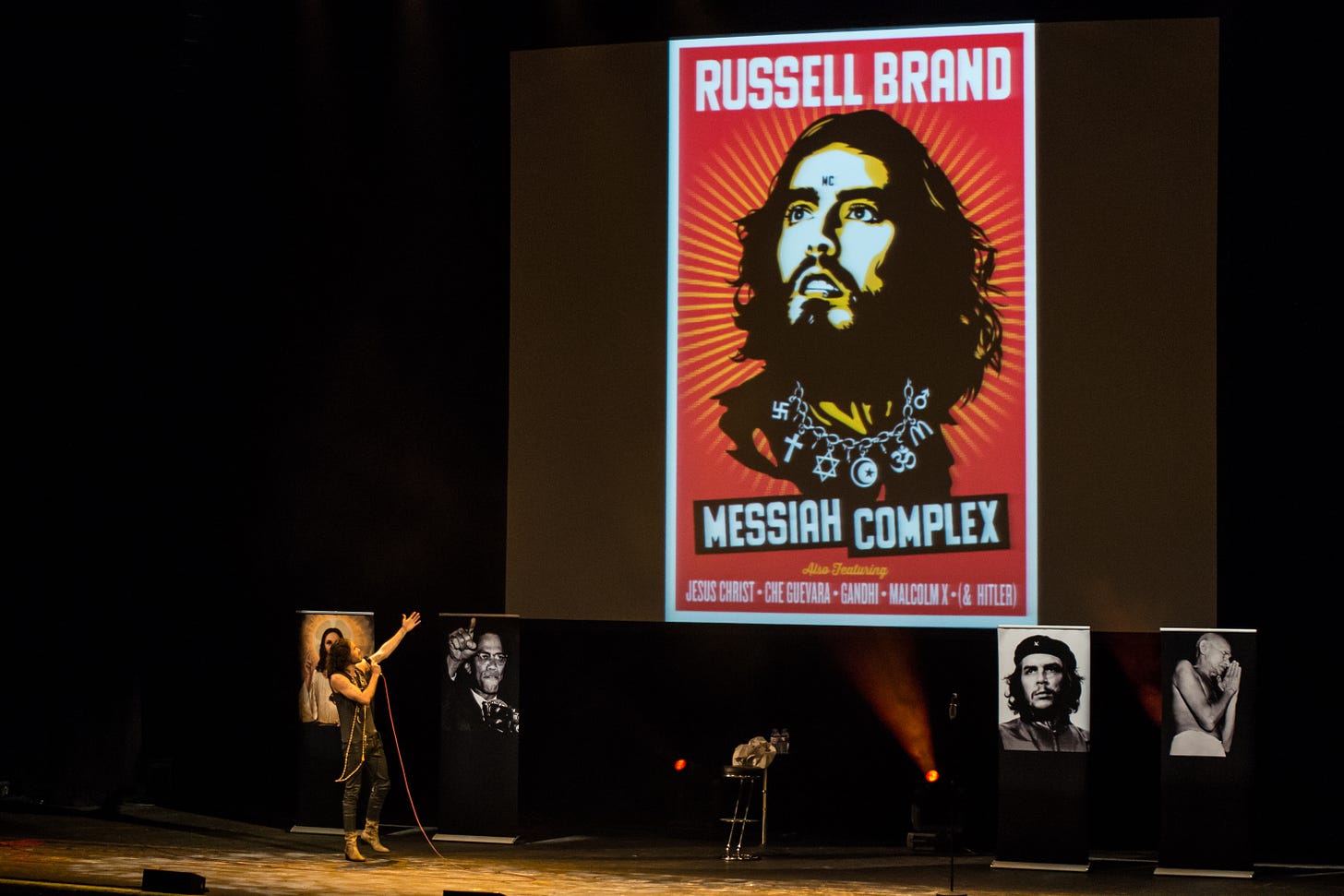 Poster of Russell Brand's Messiah Complex ad