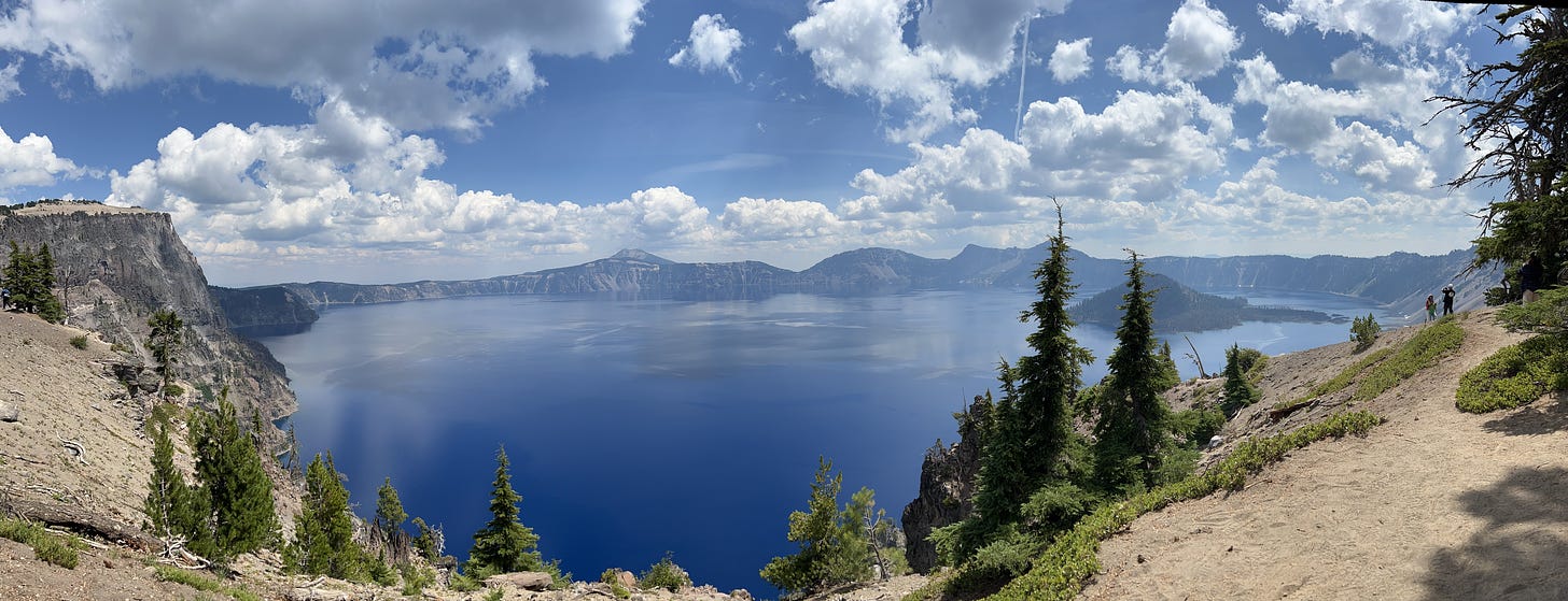 Panoramic photo of Crater Lake