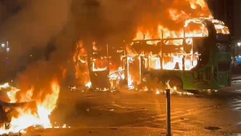 Bus fire in Dublin