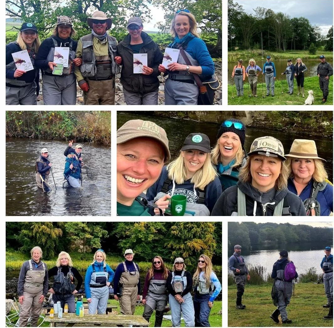 A selection of pictures showing women flyfishing