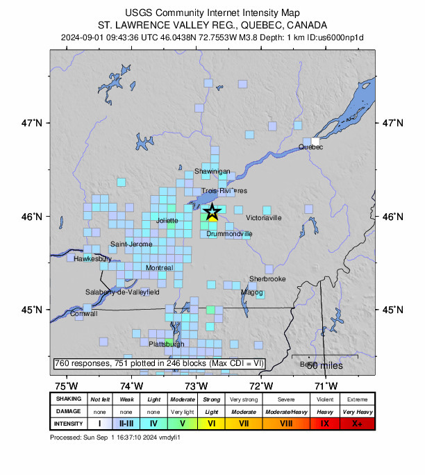 DYFI intensity map