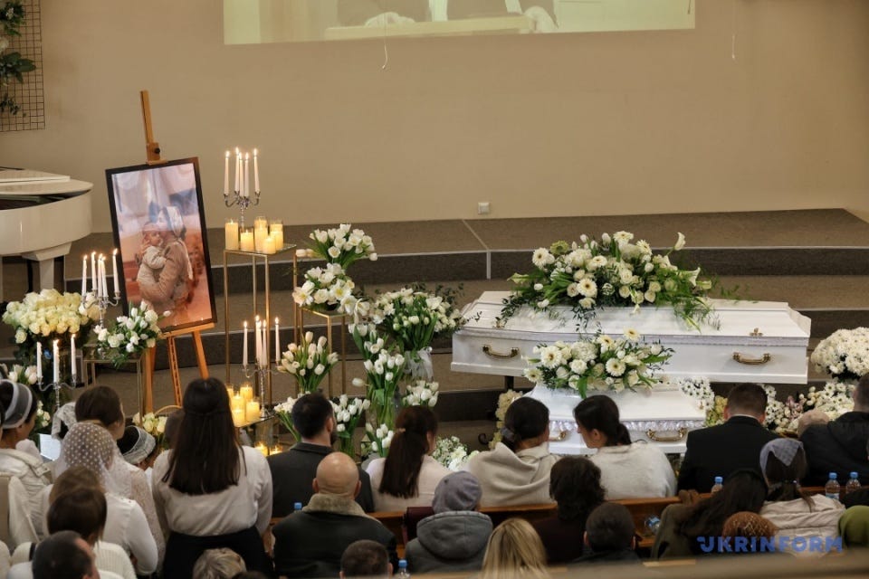 Farewell ceremony held in Odesa for 4-month-old Tymofiy and his mother - the victims of a recent Russian drone attack / Photo: Nina Liashonok, Ukrinform