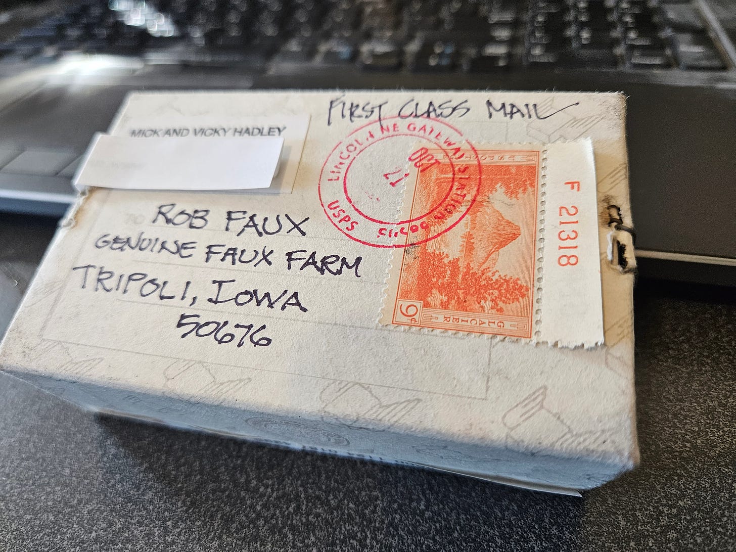 A small box sent through the mail in 2024