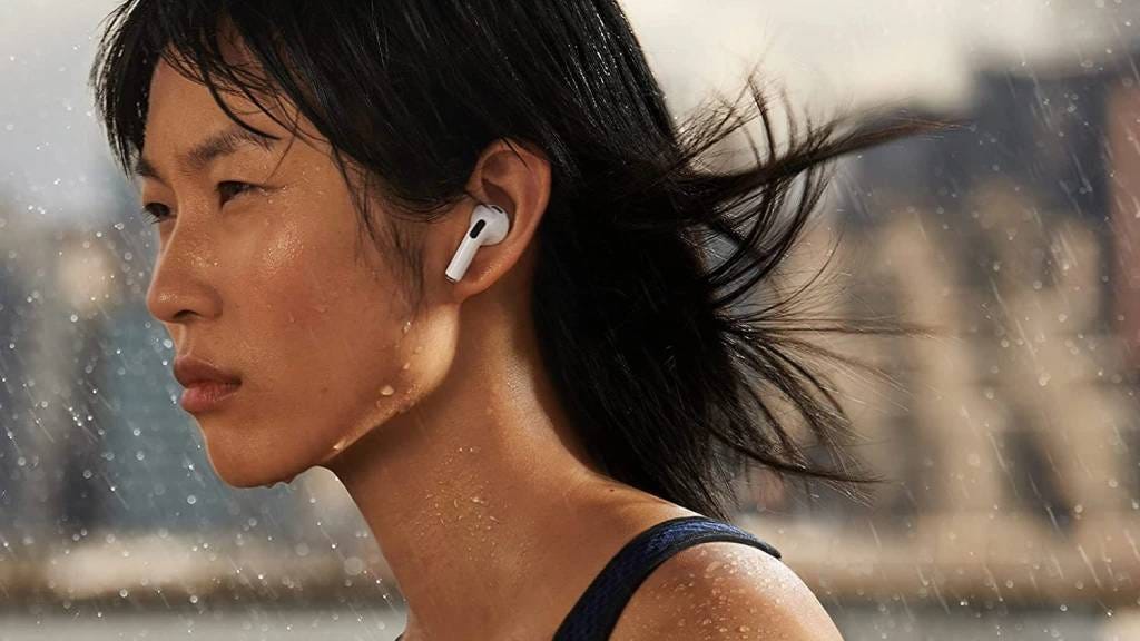 Woman wearing Apple AirPods