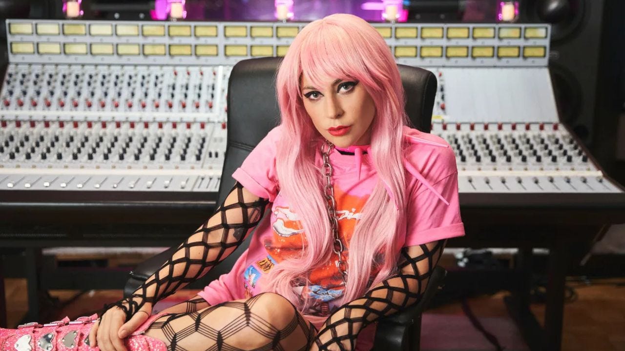 Lady Gaga in recording studio, from a Variety post May 28, 2020