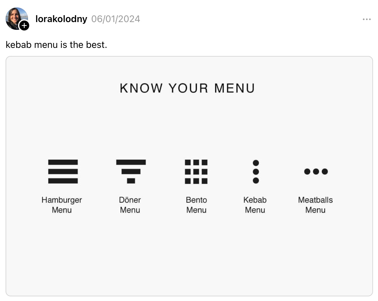  lorakolodny 06/01/2024 kebab menu is the best.