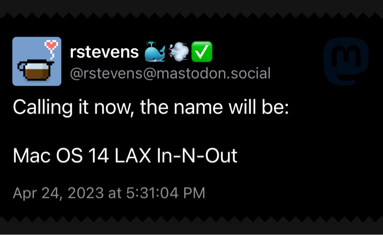 Mastodon post favorited or boosted by hachyderm.io/@kyleford