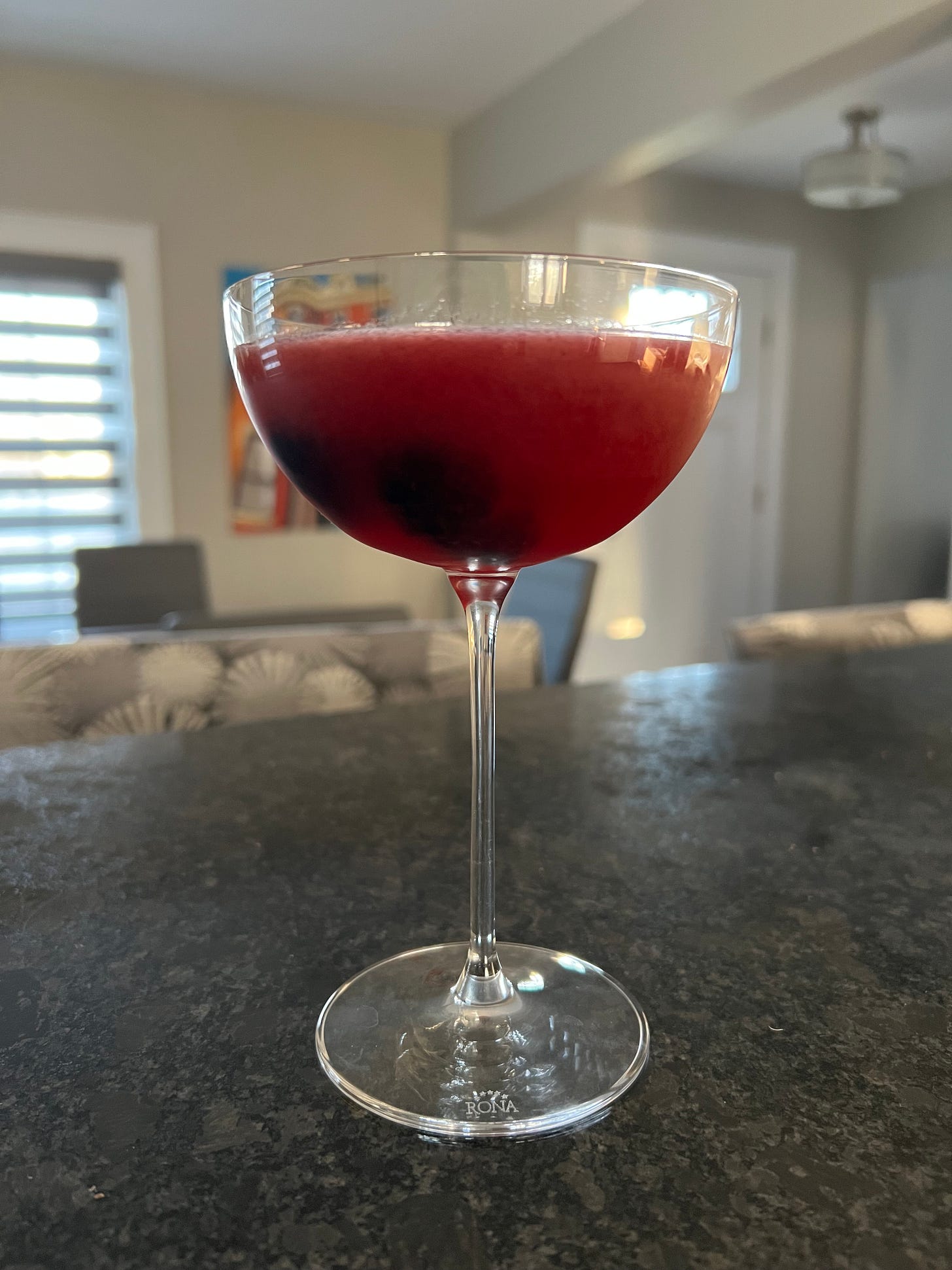 Picture of a cocktail in a coupe glass